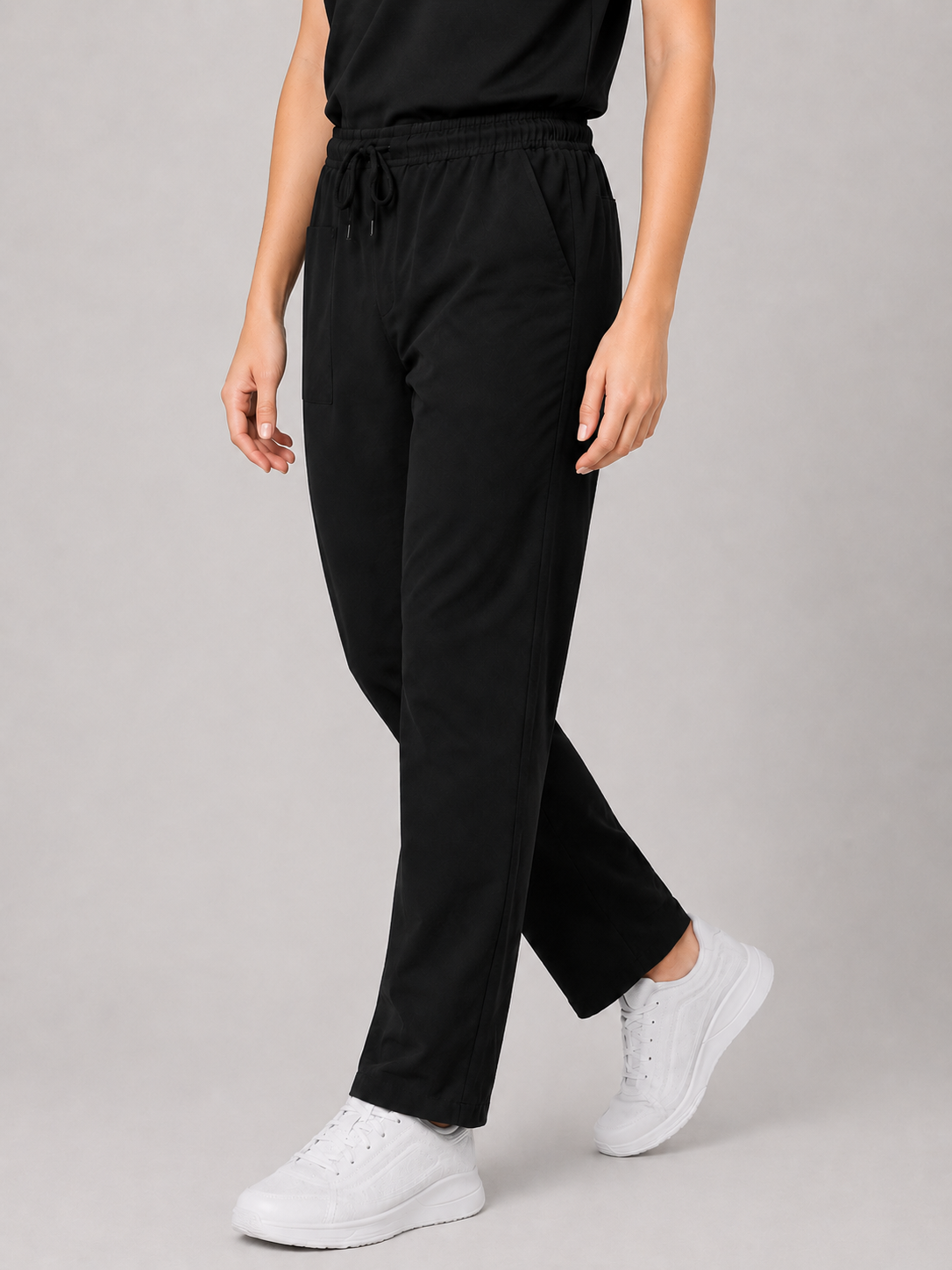 Black Female V-Neck Scrub Set