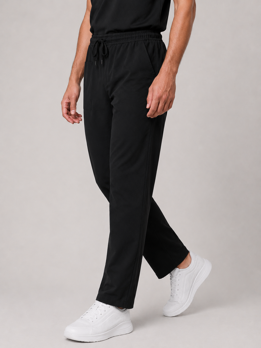 Black Crew Neck Unisex Scrub Set