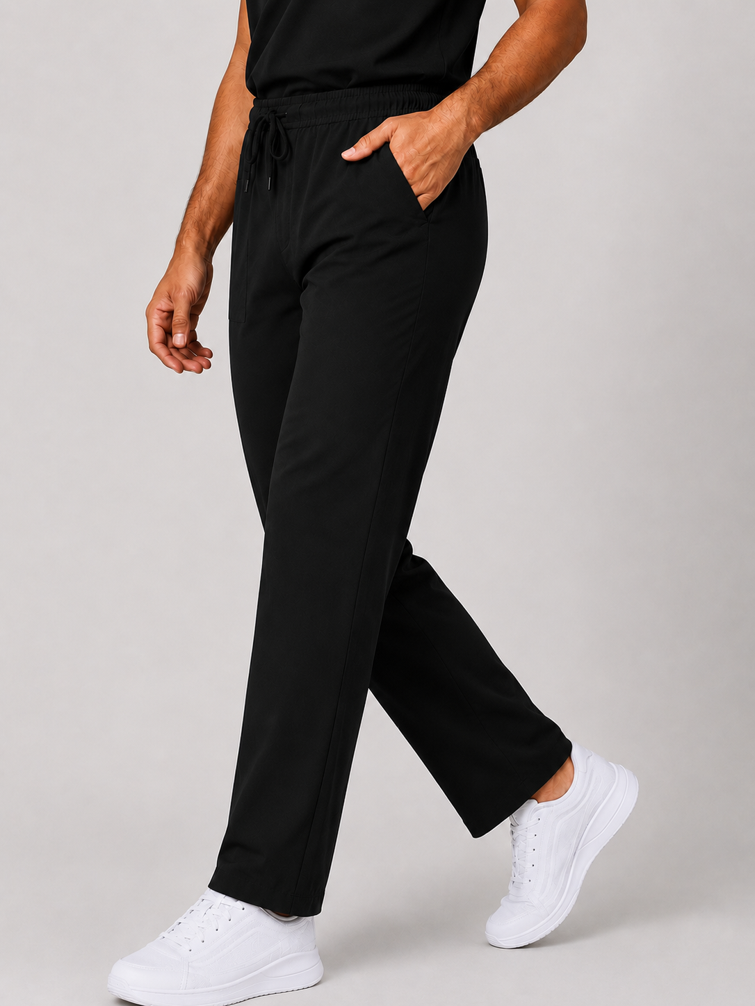 Black Male Performance V-Neck Scrub Set