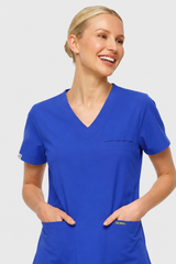 Blue Female V-Neck Scrub Set