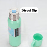 New Shape Vacuum Flask Stainless Steel Bottle With 2 Cups And Gift Box 550 Ml (direct Sip Option)