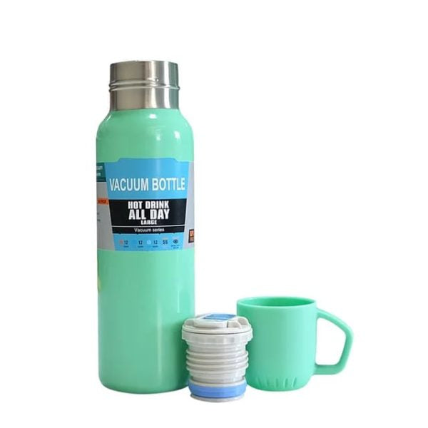 New Shape Vacuum Flask Stainless Steel Bottle With 2 Cups And Gift Box 550 Ml (direct Sip Option)