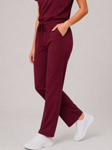 Burgundy Crew Neck Unisex Scrub Set