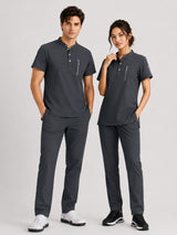 Grey Crew Neck Unisex Scrub Set