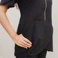Cotton Edit: Female Tulip Zipper Black with Straight Trousers (Small)