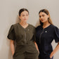 Cotton Edit: Female Tulip Zipper Olive Green with Straight Trousers (Small)